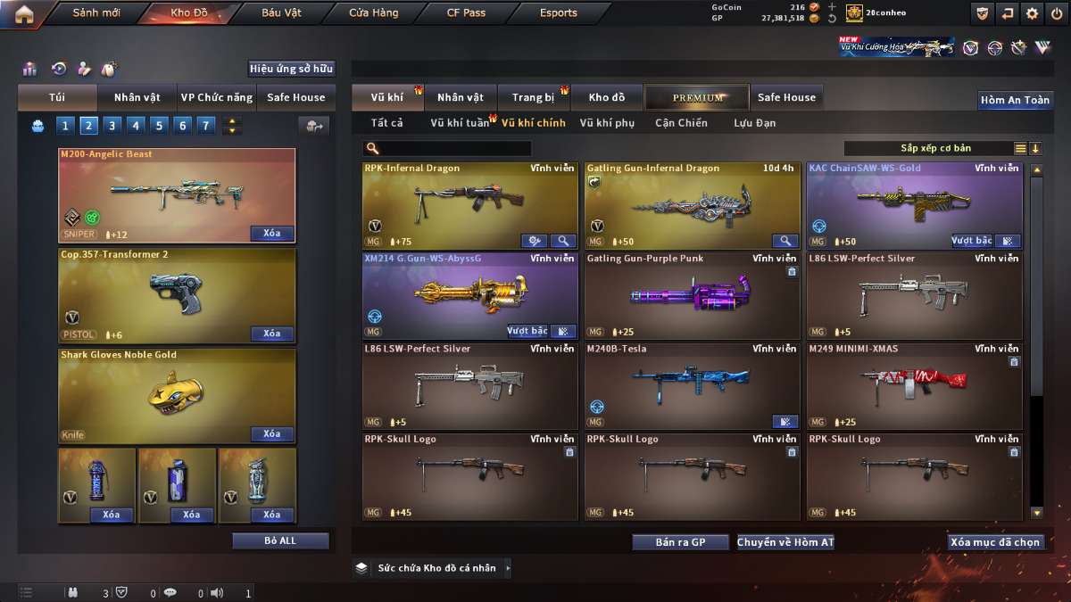 shop acc cf uy tin gia re